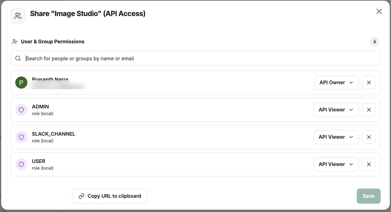 The Share dialog on the Remote access option