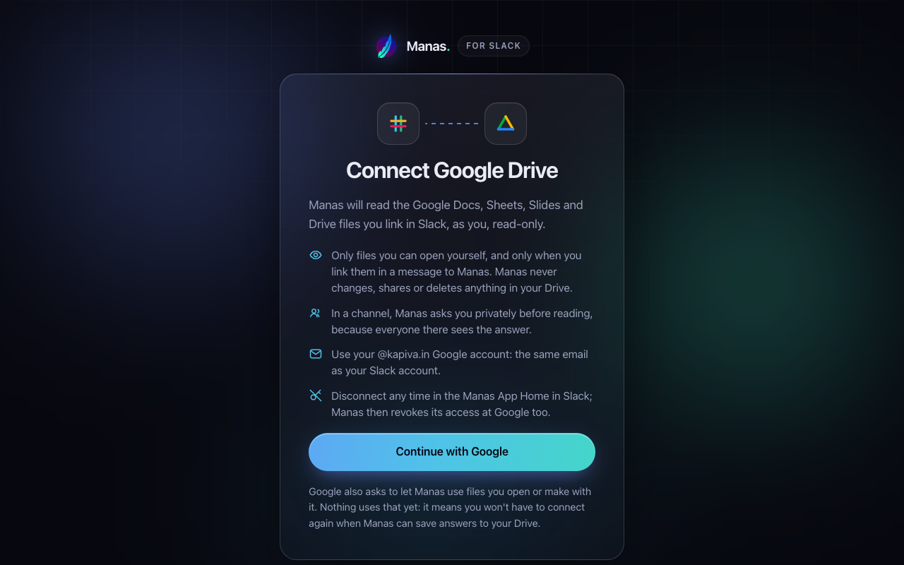 The Connect Google Drive page