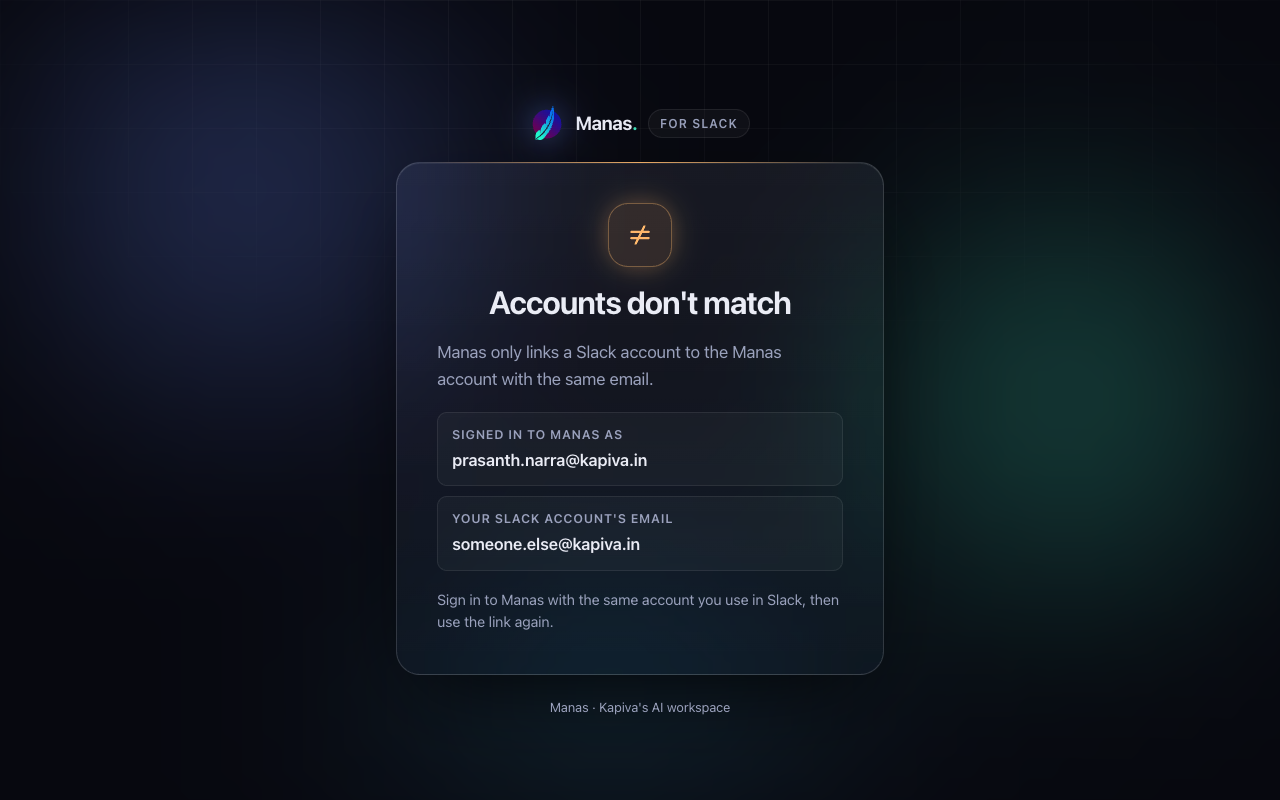 Accounts don't match page