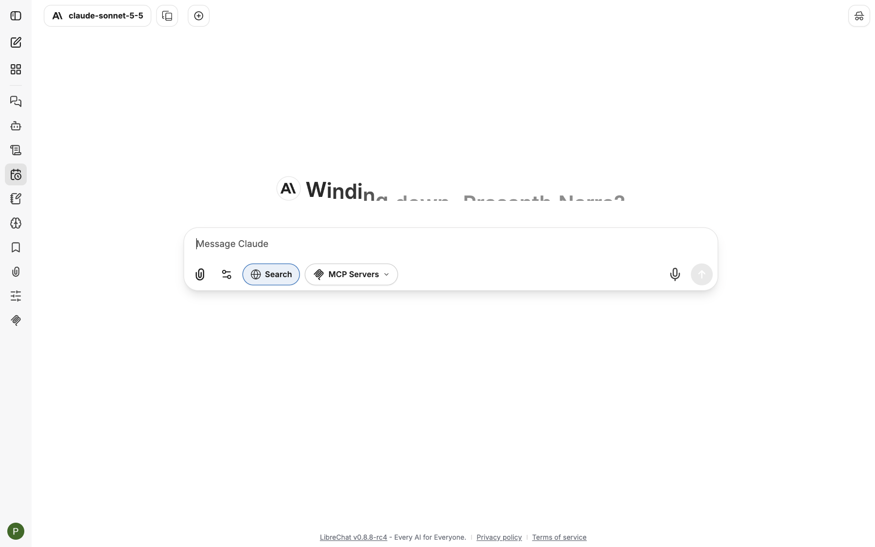 A new chat in Manas with Temporary Chat switched on